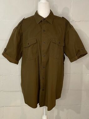 Orvis Olive Green Short Sleeve Button-Down Shirt